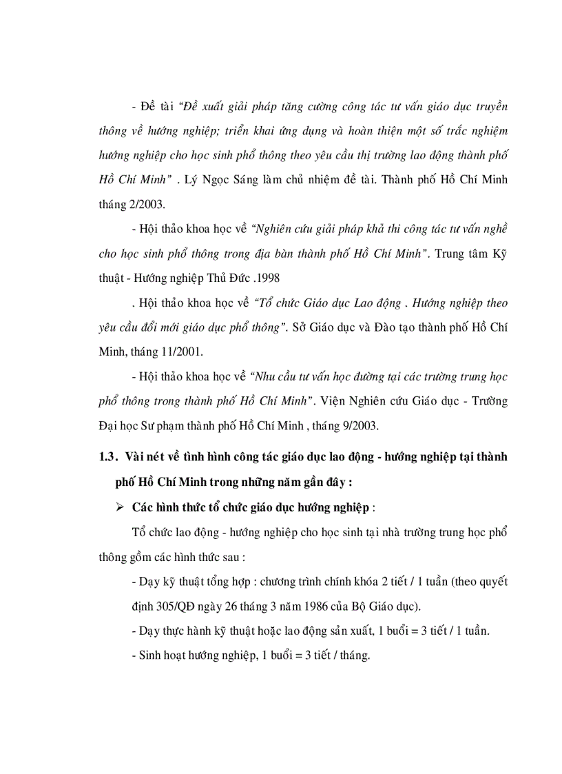 image for page Tìm hiểu thực trạng công tác quản lý hoạt động hướng nghiệp cho học sinh trung học phổ thông tại thành phố Hồ Chí Minh và đề xuất một số biện pháp