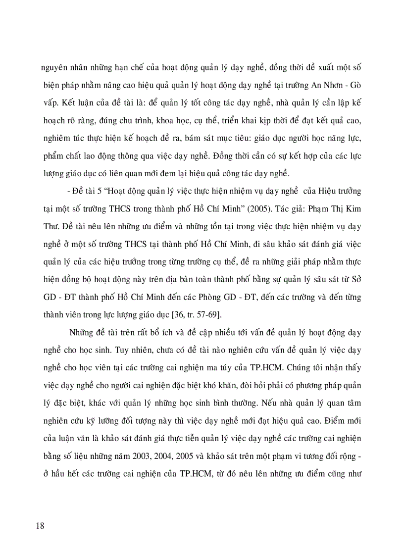 image for page Thực trạng hoạt động quản lí việc dạy nghề cho học viên các trường cai nghiện ma túy của thành phố Hồ Chí Minh và các giải pháp