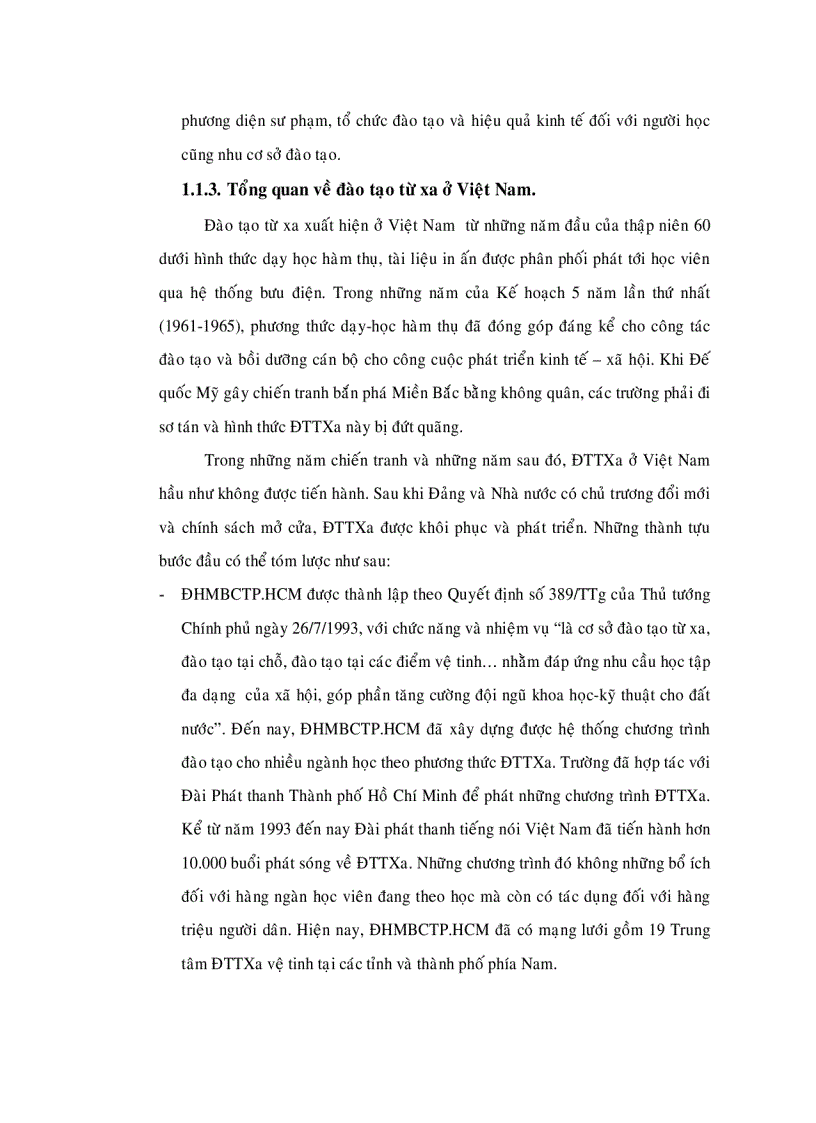 image for page Thực trạng và giải pháp quản lý đào tạo từ xa tại Đại Học Mở bán công Thành Phố Hồ Chí Minh giai đoạn 2005 2010