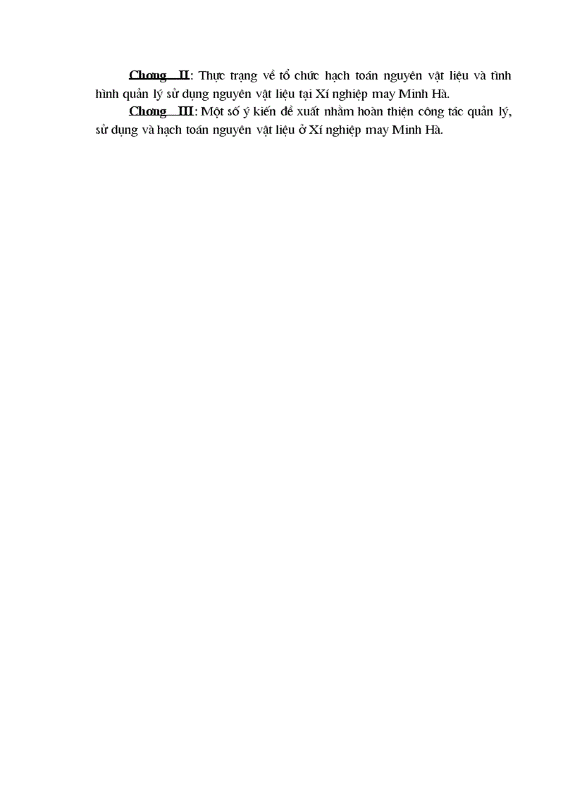 image for page Tổ chức kế toán nguyên vật liệu và phân tích tình hình quản lý sử dụng nguyên vật liệu tại Xí nghiệp may Minh Hà