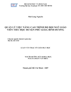 Quản lí việc nâng cao trình độ đội ngũ giáo viên tiểu học huyện Phú Giáo Bình Dương