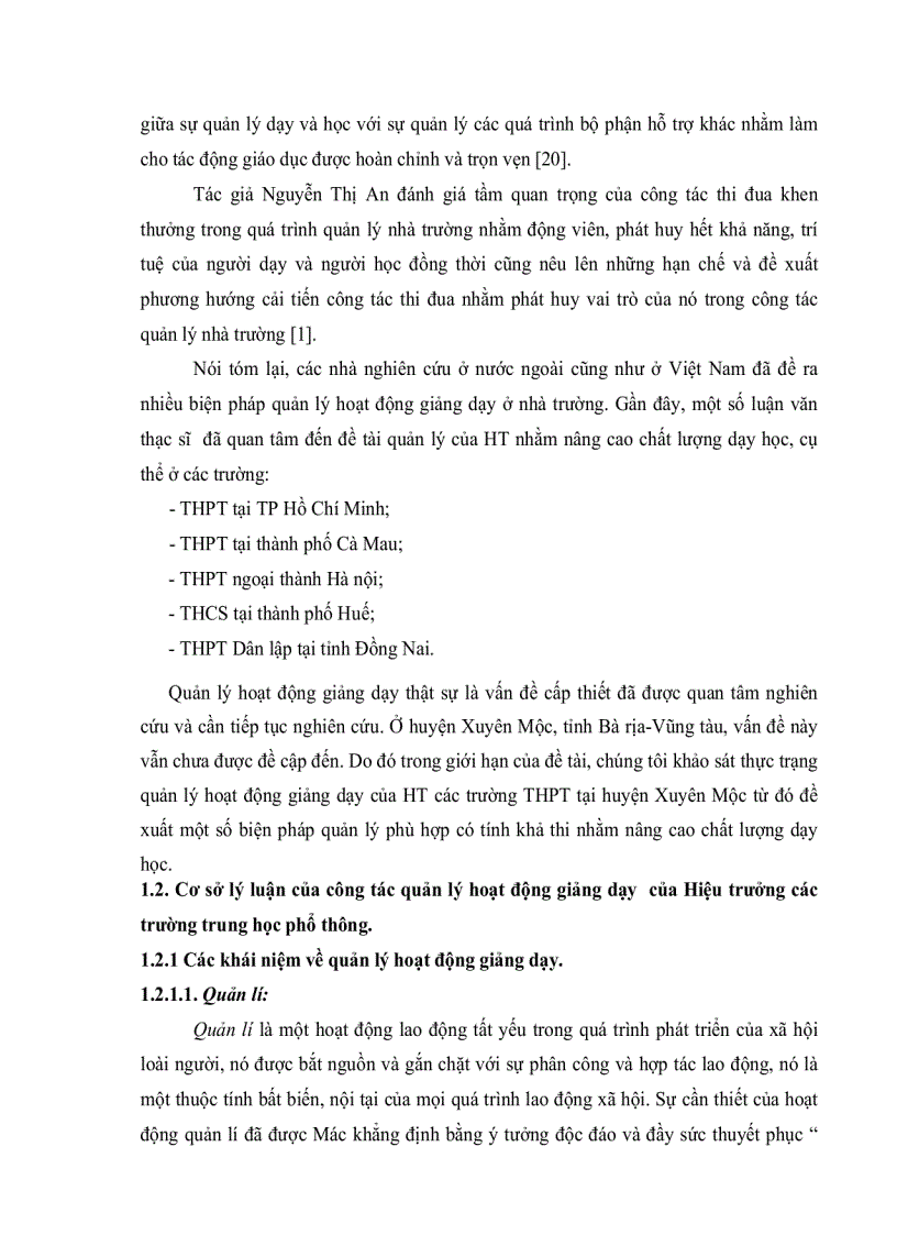 image for page Thực trạng quản lý hoạt động giảng dạy của hiệu trưởng các trường THPT huyện Xuyên Mộc tỉnh Bà Rịa Vũng Tàu