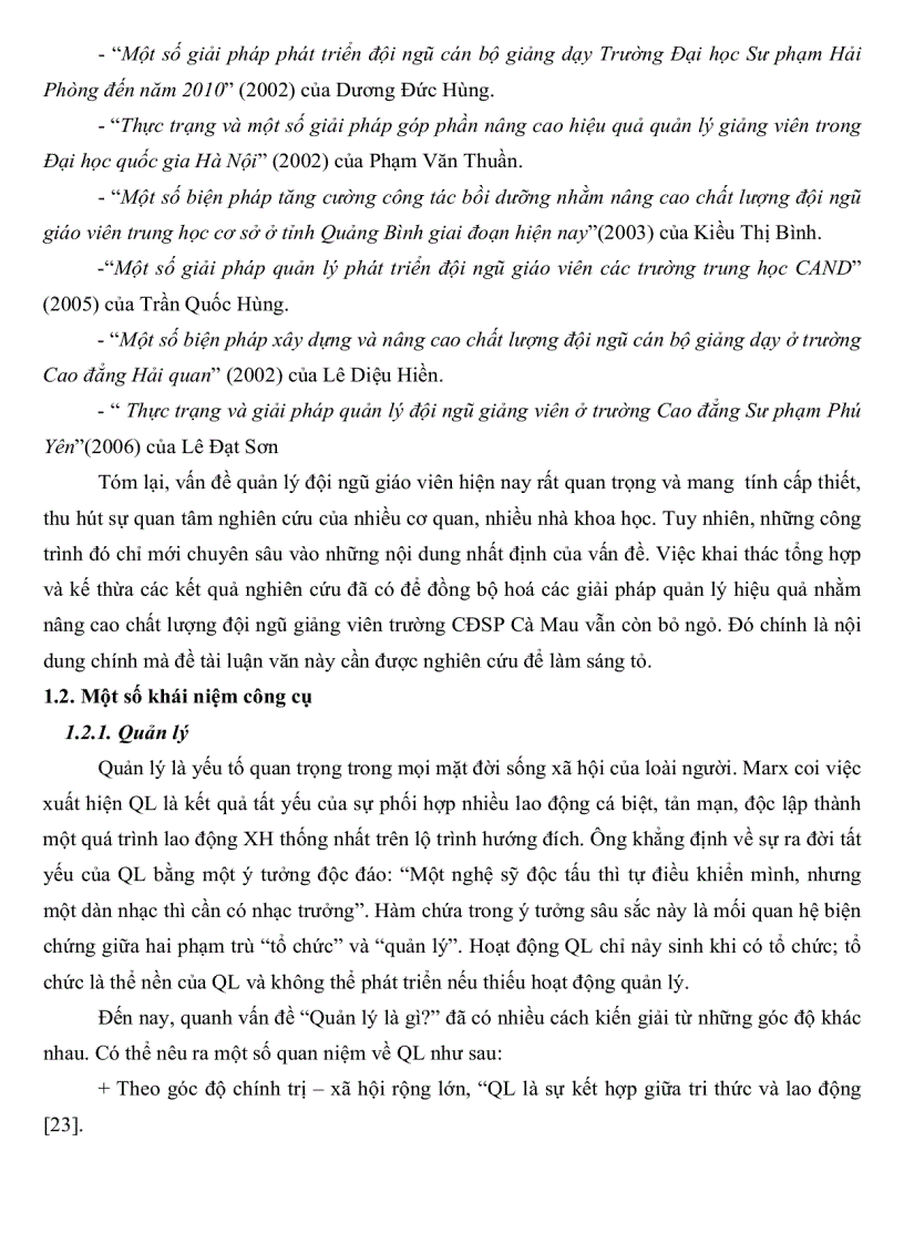 image for page Thực trạng quản lý đội ngũ giảng viên trường Cao đẳng sư phạm Cà Mau và một số giải pháp