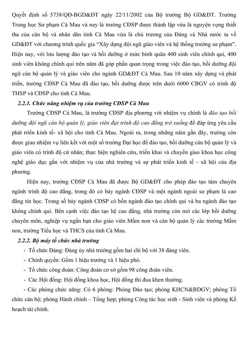 image for page Thực trạng quản lý đội ngũ giảng viên trường Cao đẳng sư phạm Cà Mau và một số giải pháp