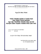 Thực trạng quản lý giáo dục học sinh chưa ngoan tại các trường THCS huyện Vĩnh Thạnh Thành Phố Cần Thơ