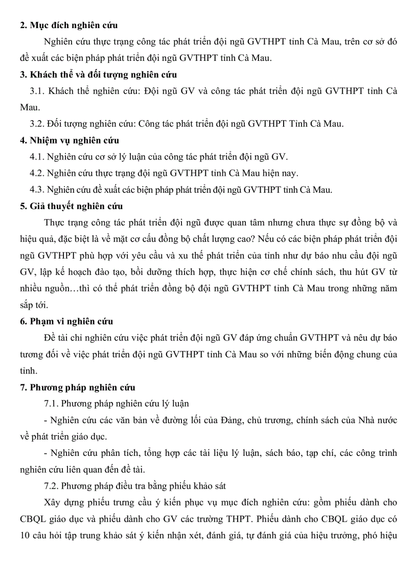 image for page Thực trạng công tác phát triển đội ngũ giáo viên Trung Học Phổ Thông tỉnh Cà Mau