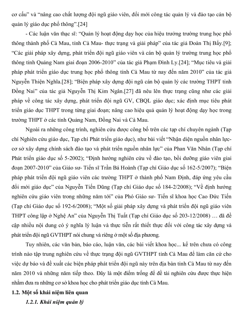 image for page Thực trạng công tác phát triển đội ngũ giáo viên Trung Học Phổ Thông tỉnh Cà Mau