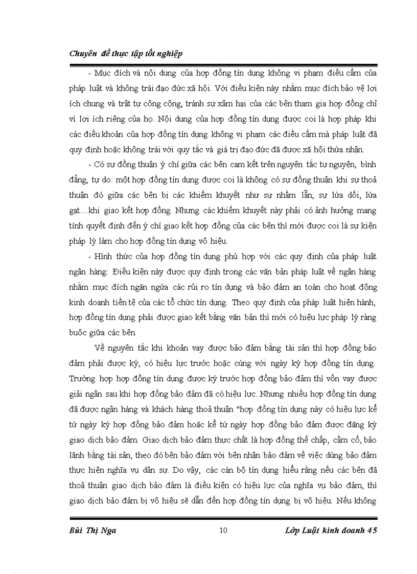 image for page Chế độ pháp lý và thực tiễn về việc ký kết thực hiện hợp đồng tín dụng tại chi nhánh ngân hàng No PTNT Láng Hạ