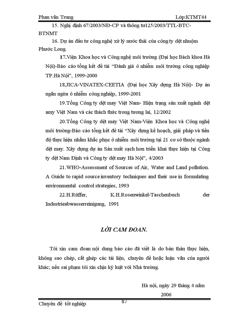 image for page Mô hình tính phí nước bảo vệ môi trường đối với nước thải công nghiệp cho một số cơ sở dệt may trên địa bàn thành phố Hà Nội