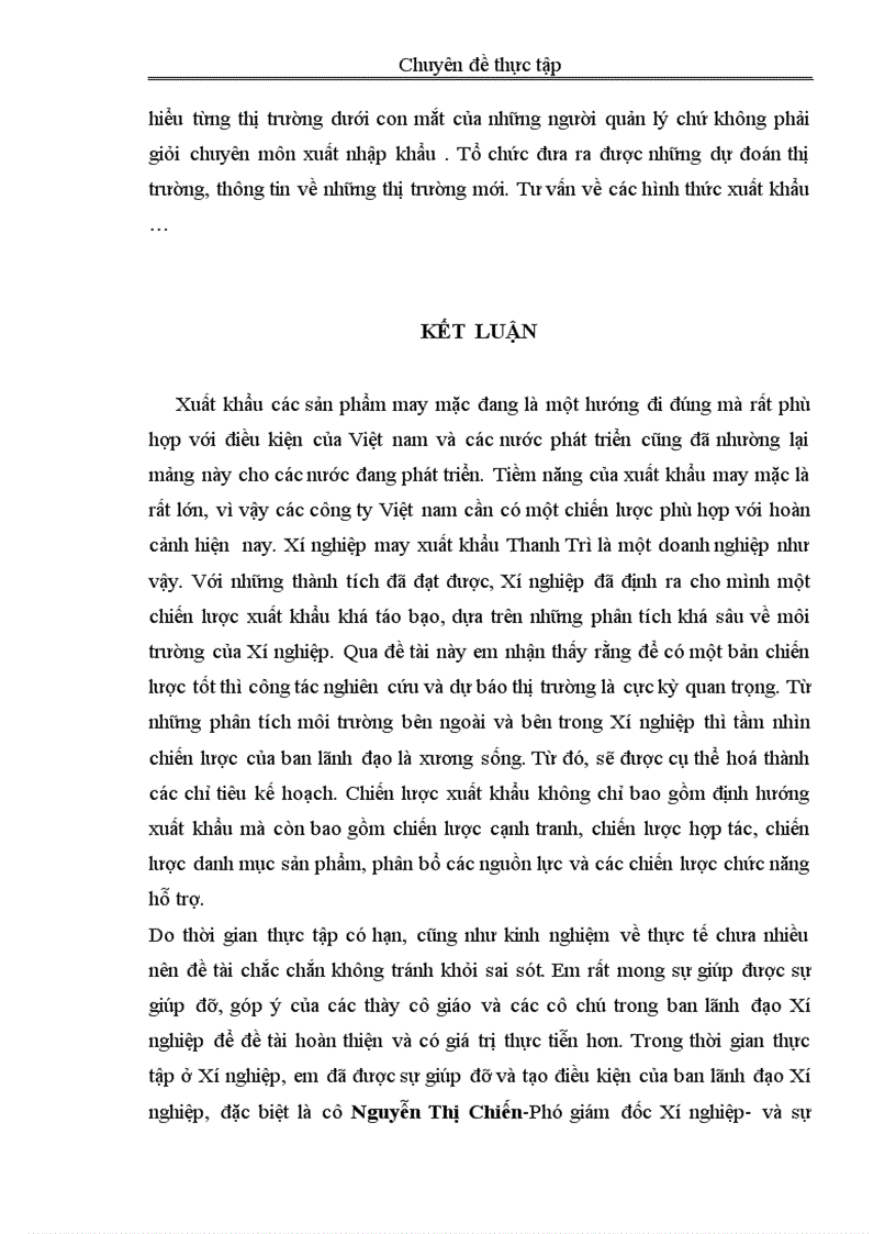 image for page Hoàn thiện chiến lược xuất khẩu tại Xí nghiệp may Xuất khẩu Thanh Trì