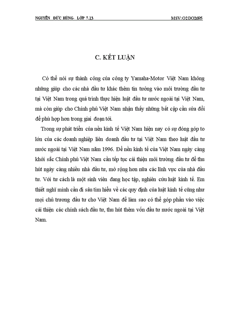 image for page Phân tích quá trình thành lập cơ cấu tổ chức công ty và tình hình hoạt động của Yamaha Motor Việt Nam