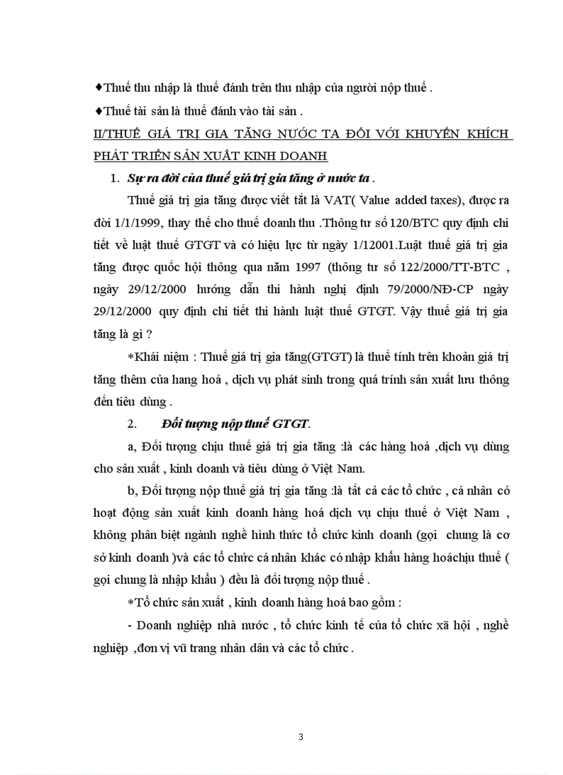 Thuế giá trị gia tăng nước ta đối với khuyến khích phát triển sản xuất kinh doanh
