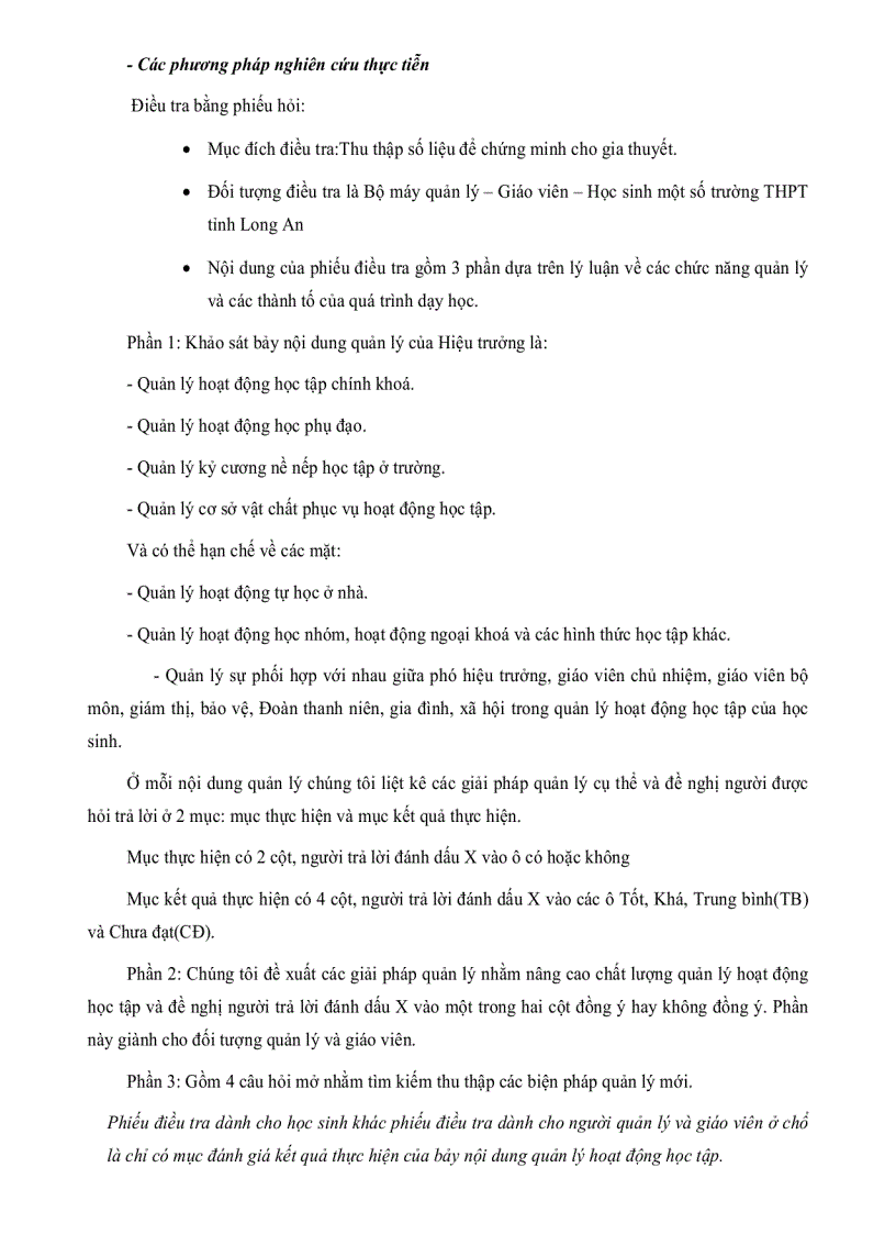 image for page Thực trạng quản lý hoạt động học tập của học sinh hiện nay ở một số trường Trung Học Phổ Thông tỉnh Long An