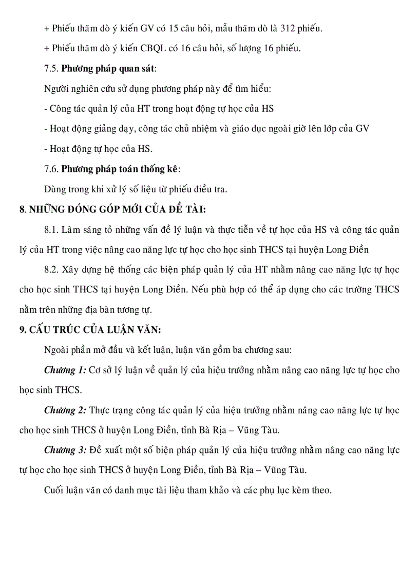 image for page Thực trạng quản lý của hiệu trưởng nhằm nâng cao năng lực tự học cho học sinh Trung Học Cơ Sở huyện Long Điền tỉnh Bà Rịa Vũng Tàu