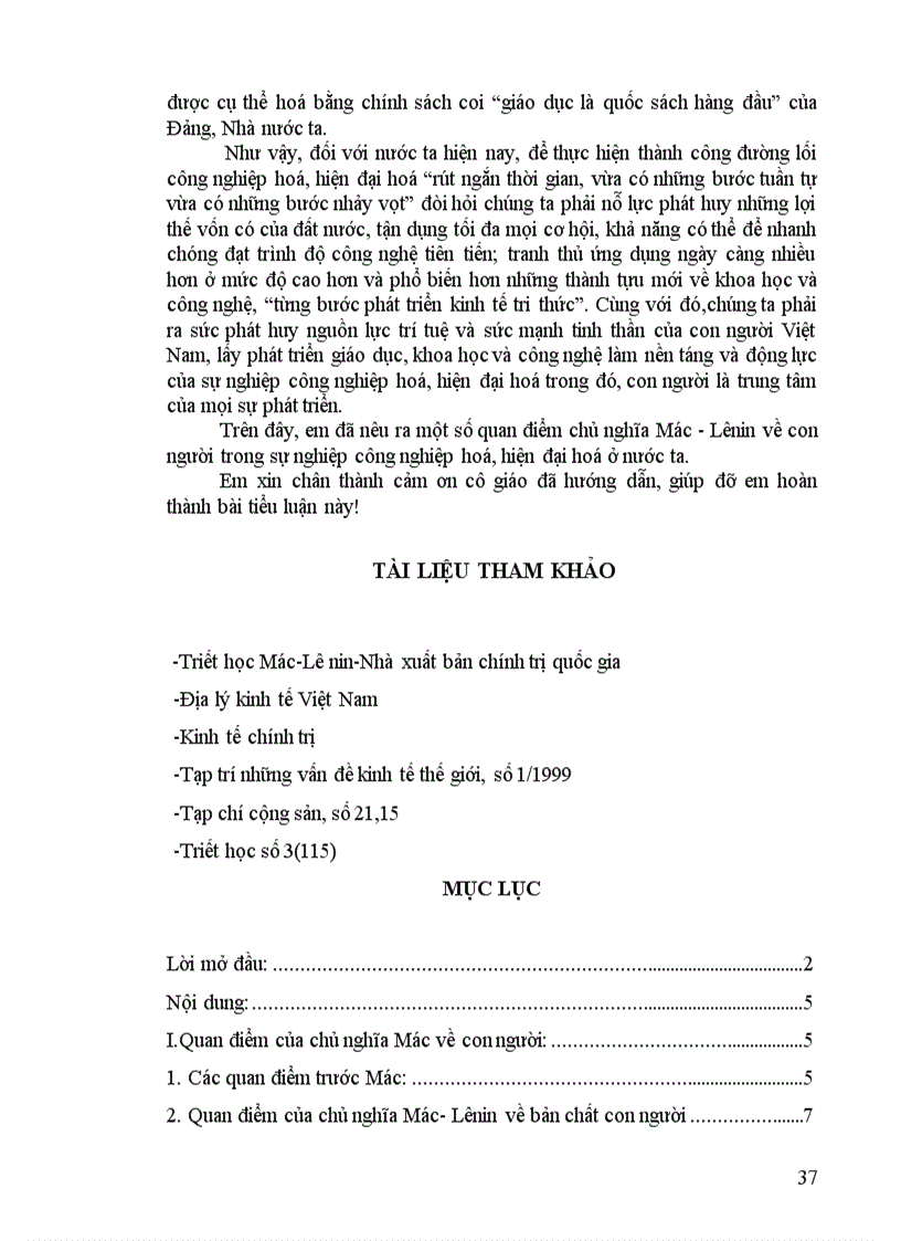 image for page Phân tích vấn đề con người trong triết học Mác Lênin trong thời kỳ sự nghiệp công nghiệp hoá hiện đại hoáđất nước