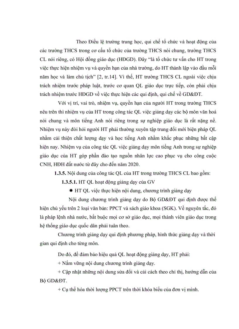 image for page Thực trạng quản lý việc giảng dạy môn tiếng Anh ở một số trường THCS CL quận 6 TPHCM và một số giải pháp