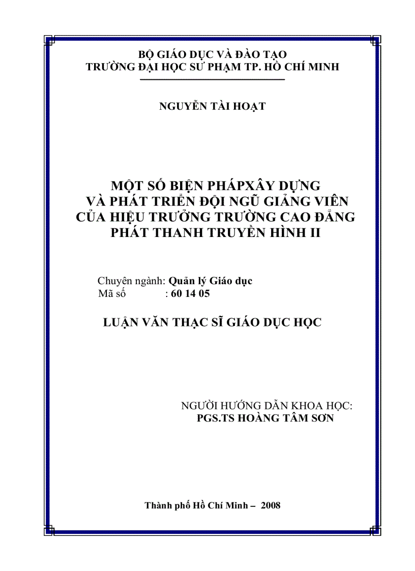 image for page Một số biện pháp xây dựng và phát triển đội ngũ giảng viên của hiệu trưởng trường Cao Đẳng phát thanh truyền hình