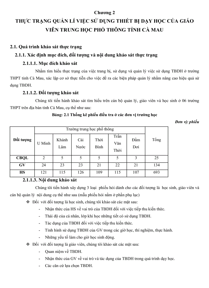 image for page Thực trạng và giải pháp quản lý việc sử dụng thiết bị dạy học của giáo viên trường trung học phổ thông tỉnh Cà Mau