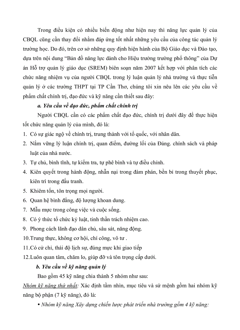 image for page Thực trạng và giải pháp phát triển đội ngũ cán bộ quản lý trường trung học phổ thông tại thành phố Cần Thơ