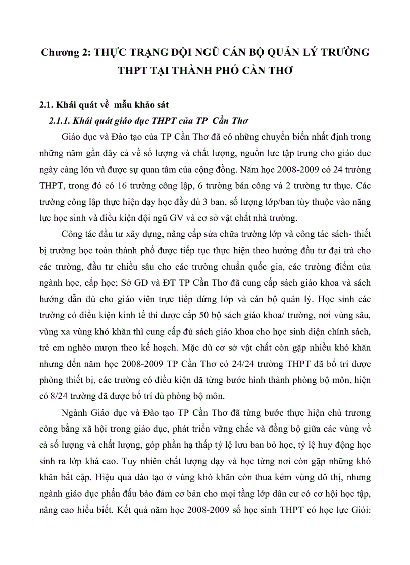 image for page Thực trạng và giải pháp phát triển đội ngũ cán bộ quản lý trường trung học phổ thông tại thành phố Cần Thơ