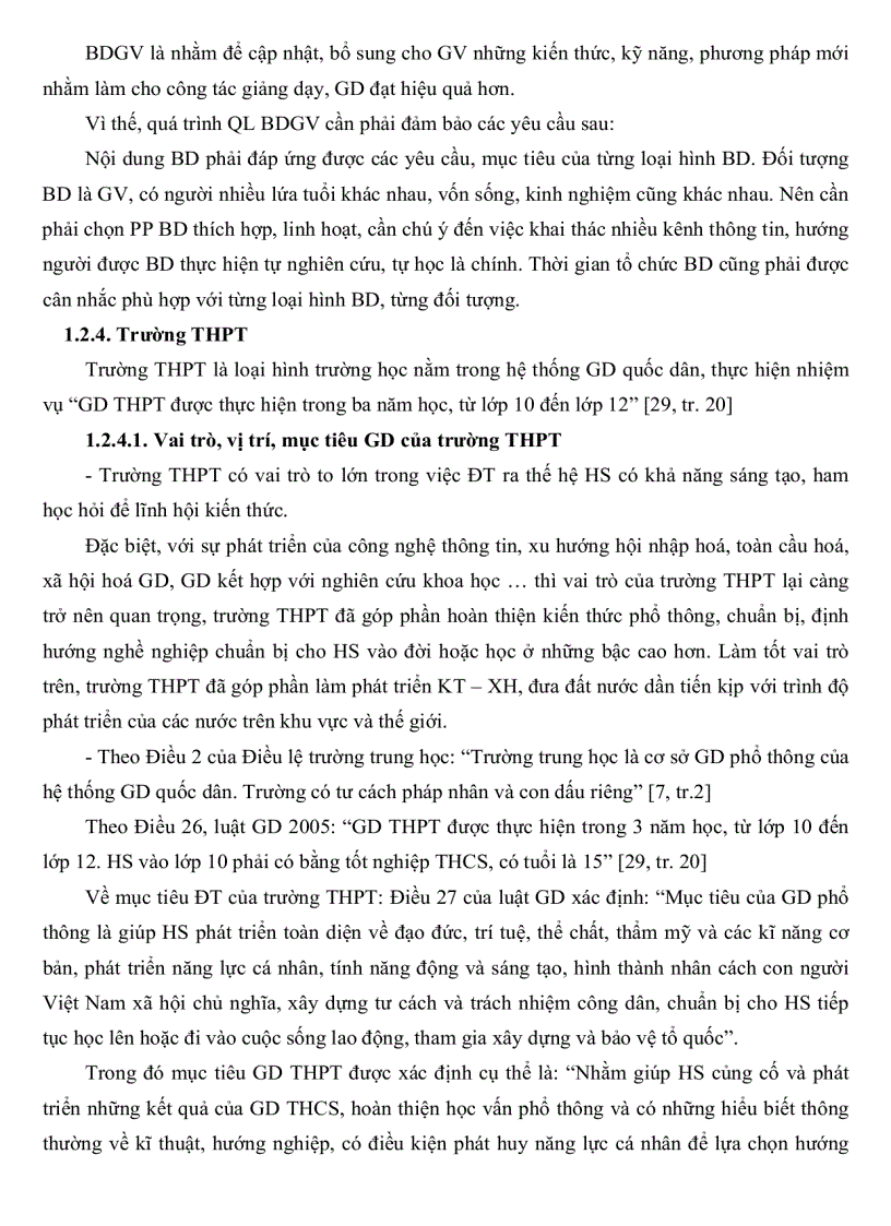 image for page Thực trạng và biện pháp quản lý bồi dưỡng giáo viên trường trung học phổ thông ở các huyện trong tỉnh Cà Mau