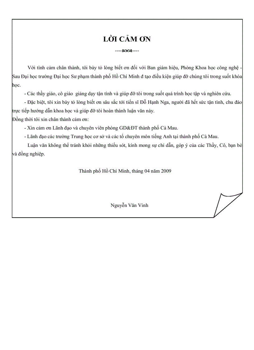 image for page Thực trạng quản lý hoạt động dạy học môn tiếng Anh theo chương trình Sách giáo khoa mới Trung học cơ sở Thành phố Cà Mau