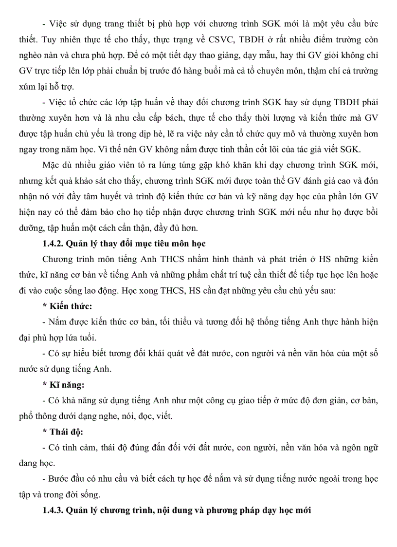 image for page Thực trạng quản lý hoạt động dạy học môn tiếng Anh theo chương trình Sách giáo khoa mới Trung học cơ sở Thành phố Cà Mau