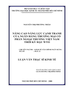 Nâng cao năng lực cạnh tranh của ngân hàng thương mại cổ phần ngoại thương việt nam thời kỳ hậu wto