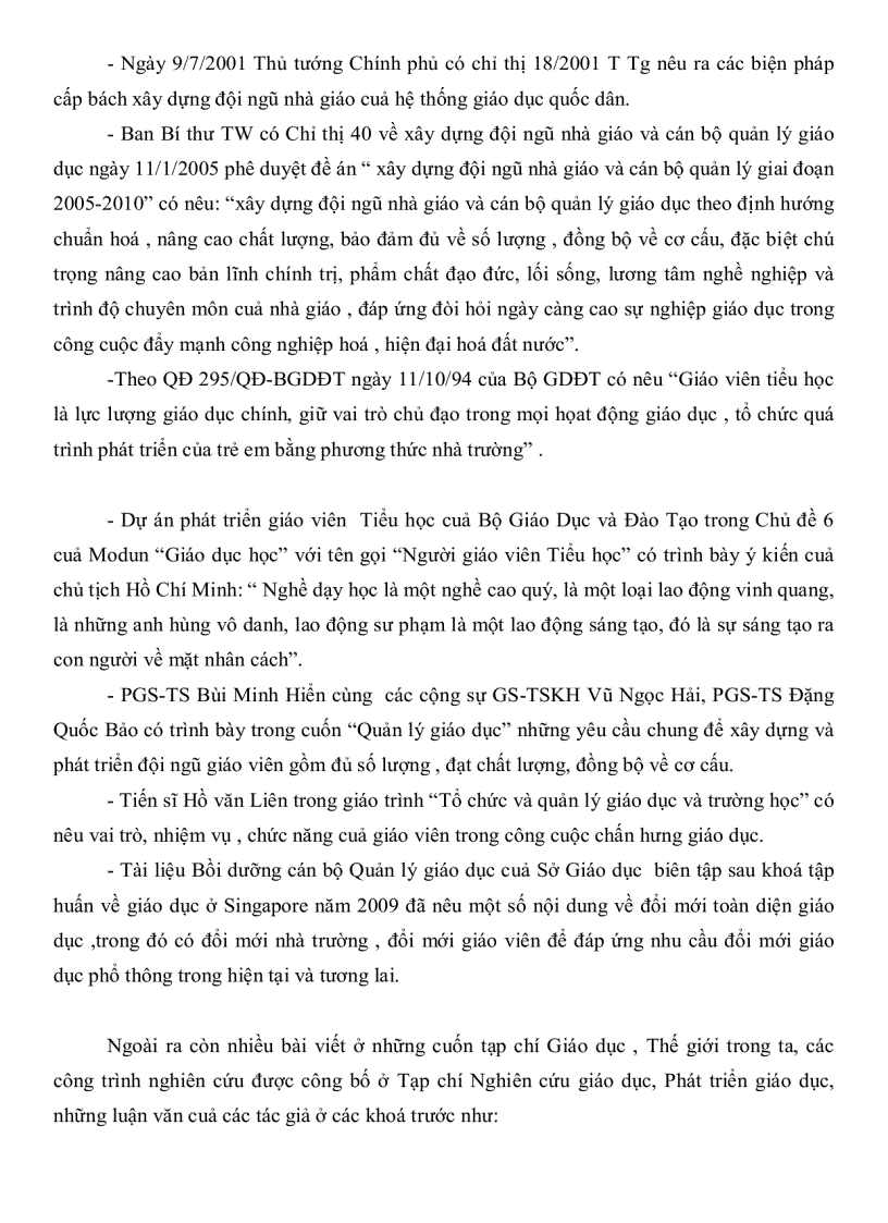 image for page Thực trạng và một số giải pháp xây dựng đội ngũ giáo viên tiểu học của một số trường tiểu học ở quận 4 thành phố Hồ Chí Minh