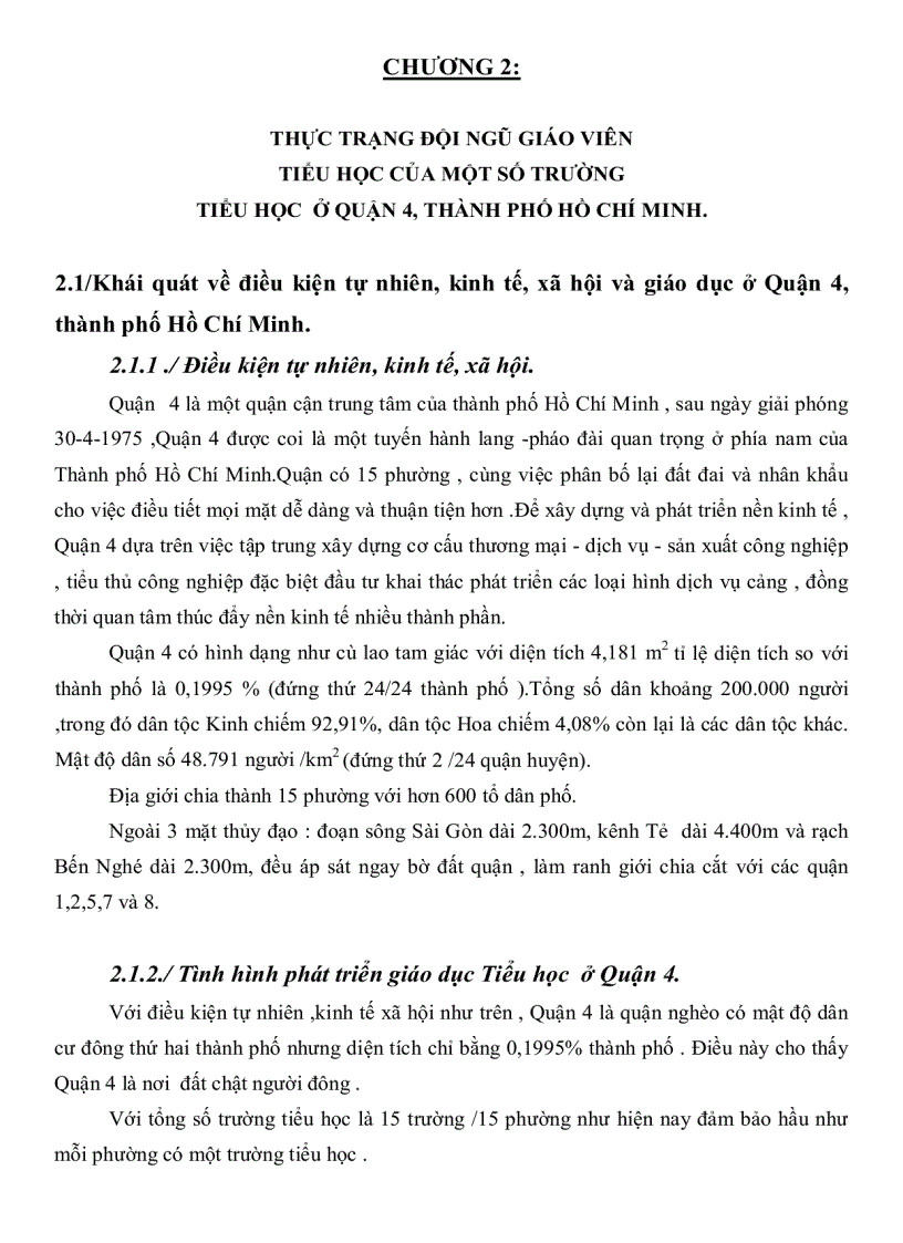 image for page Thực trạng và một số giải pháp xây dựng đội ngũ giáo viên tiểu học của một số trường tiểu học ở quận 4 thành phố Hồ Chí Minh