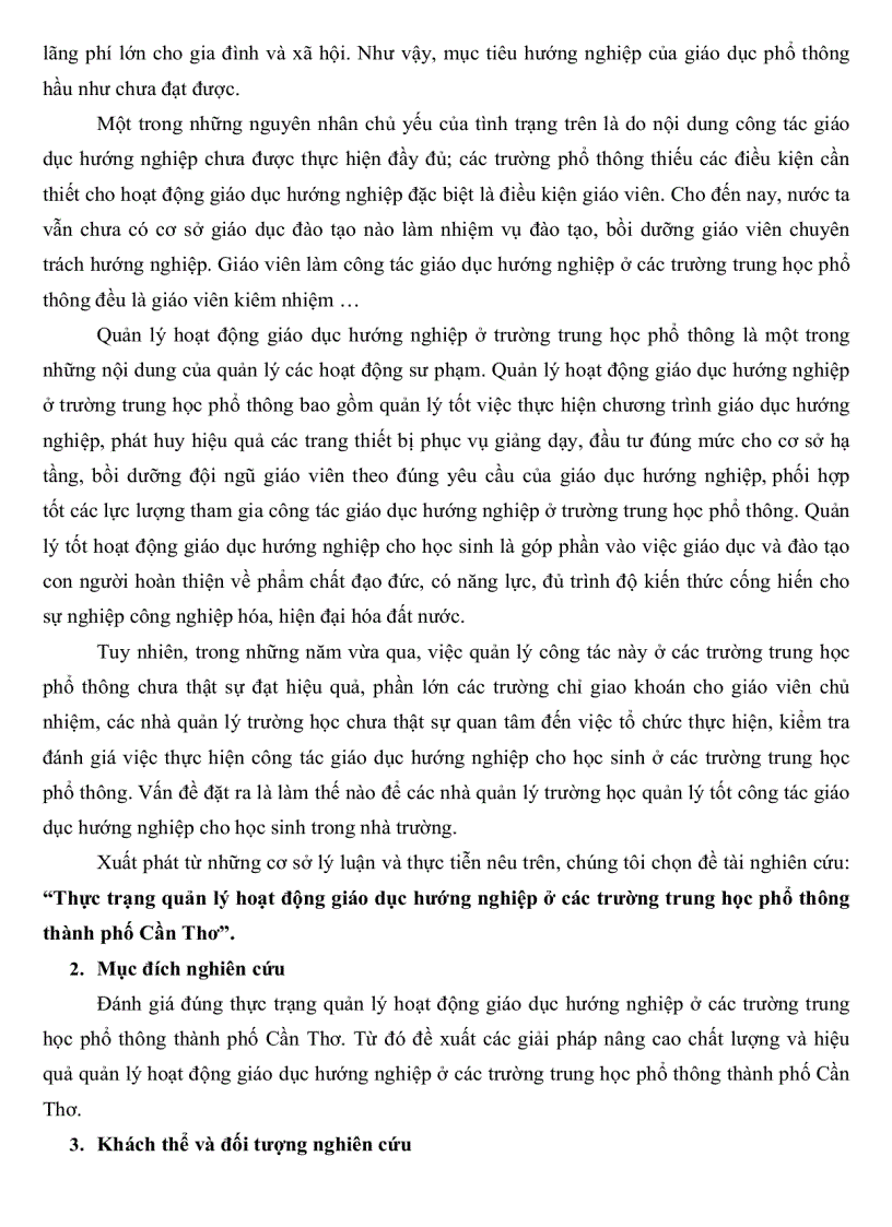 image for page Thực trạng quản lý hoạt động giáo dục hướng nghiệp ở các trường trung học phổ thông thành phố Cần Thơ
