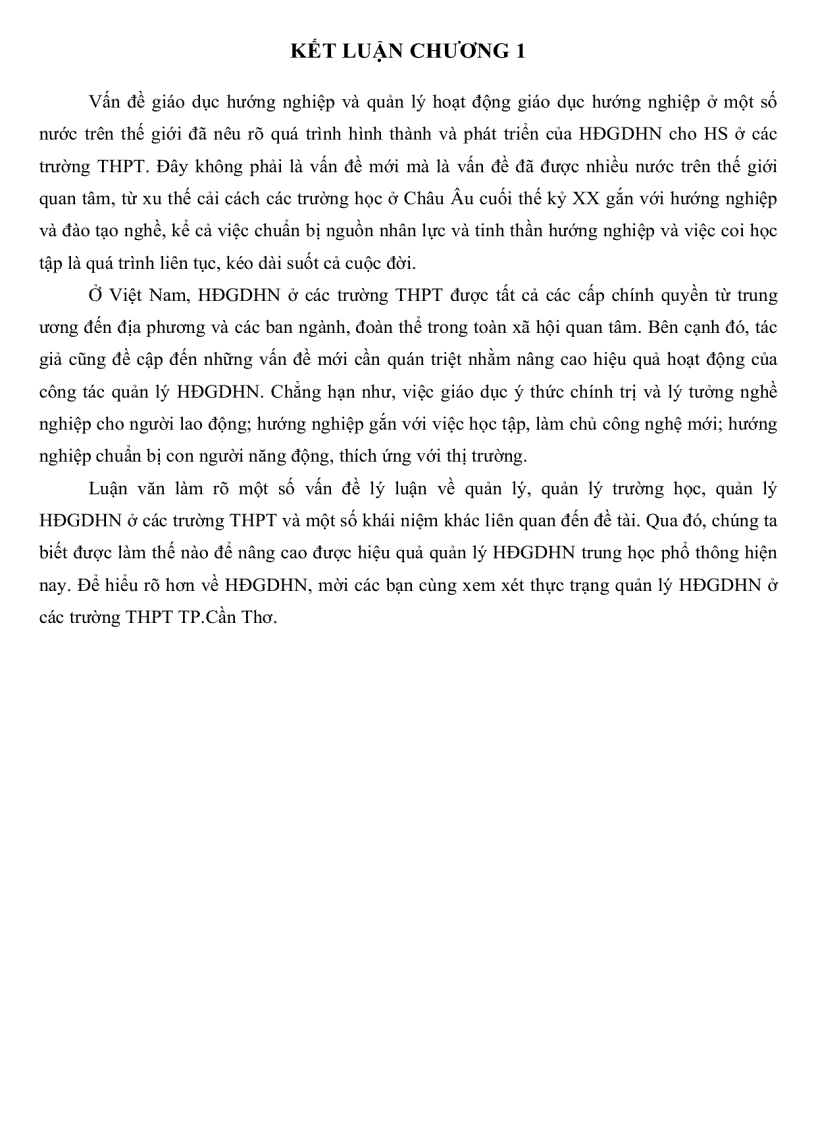 image for page Thực trạng quản lý hoạt động giáo dục hướng nghiệp ở các trường trung học phổ thông thành phố Cần Thơ