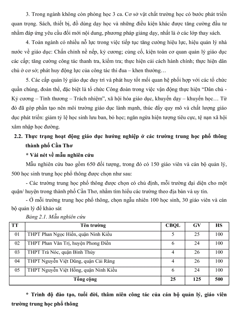 image for page Thực trạng quản lý hoạt động giáo dục hướng nghiệp ở các trường trung học phổ thông thành phố Cần Thơ