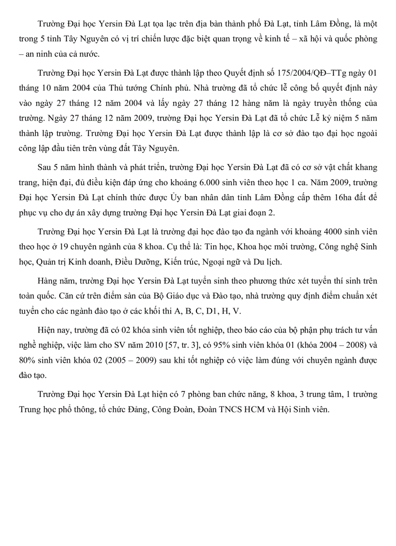 image for page Thực trạng quản lý hoạt động học tập của sinh viên trường Đại học Yersin Đà Lạt