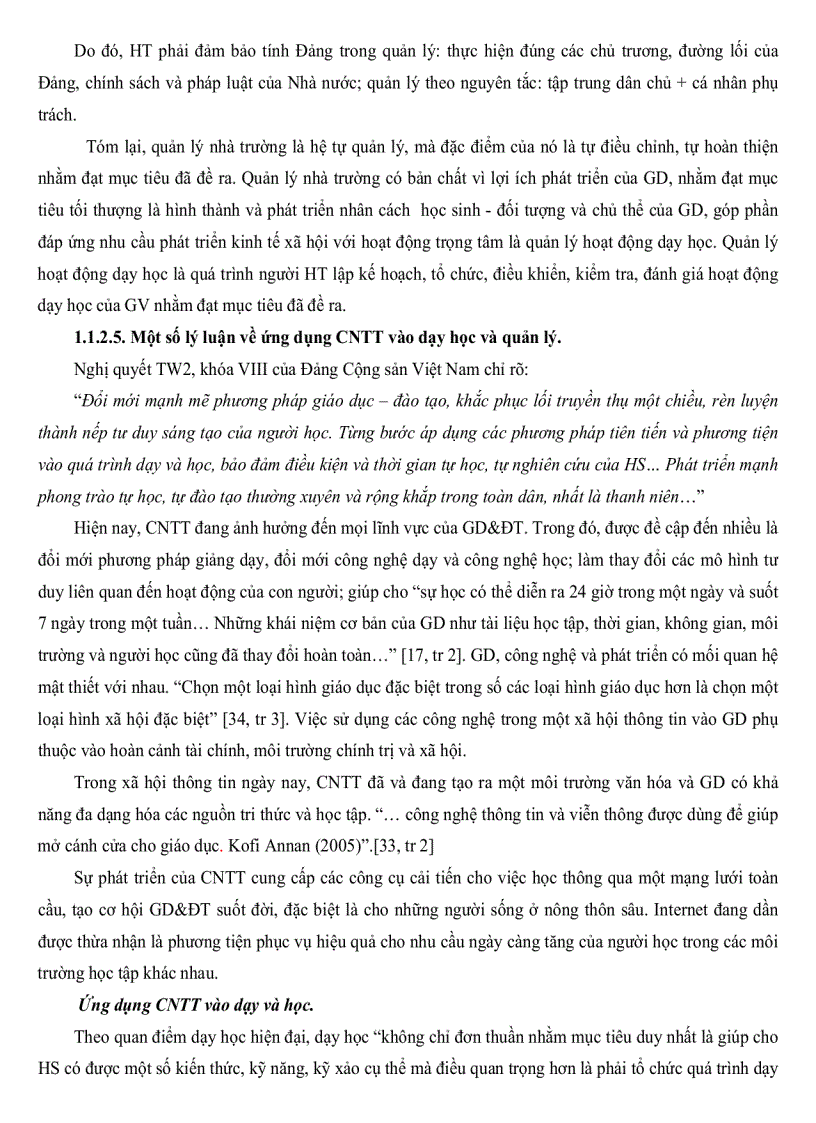 image for page Thực trạng quản lý ứng dụng công nghệ thông tin vào dạy các môn khoa học tự nhiên ở một số trường trung học phổ thông tại thành phố Cần Thơ