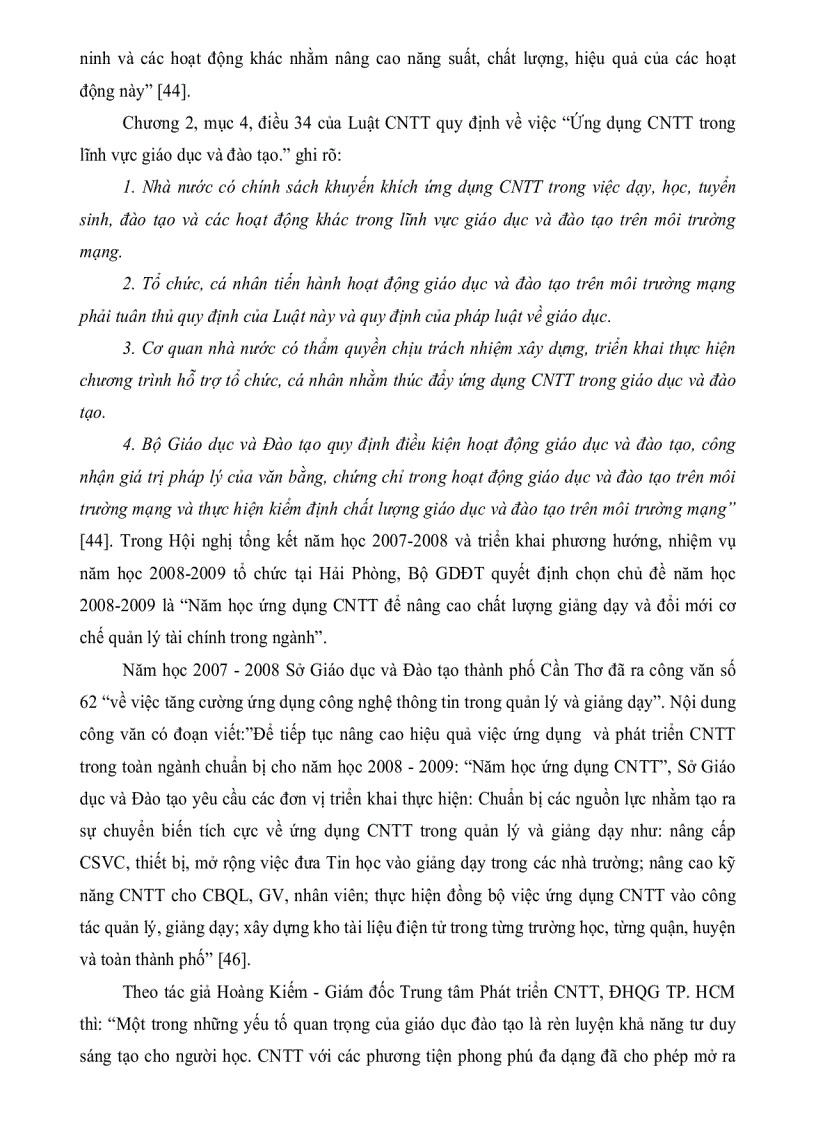 image for page Thực trạng quản lý việc ứng dụng công nghệ thông tin vào giảng dạy của hiệu trường trường THPT tại Cần Thơ