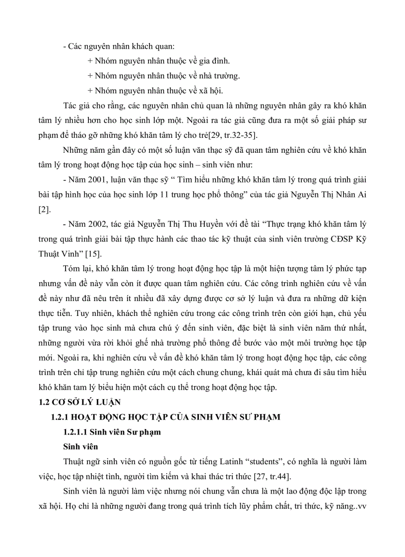 image for page Khó khăn tâm lý trong hoạt động học tập của sinh viên năm thứ nhất trường đại học sư phạm thành phố hồ chí minh