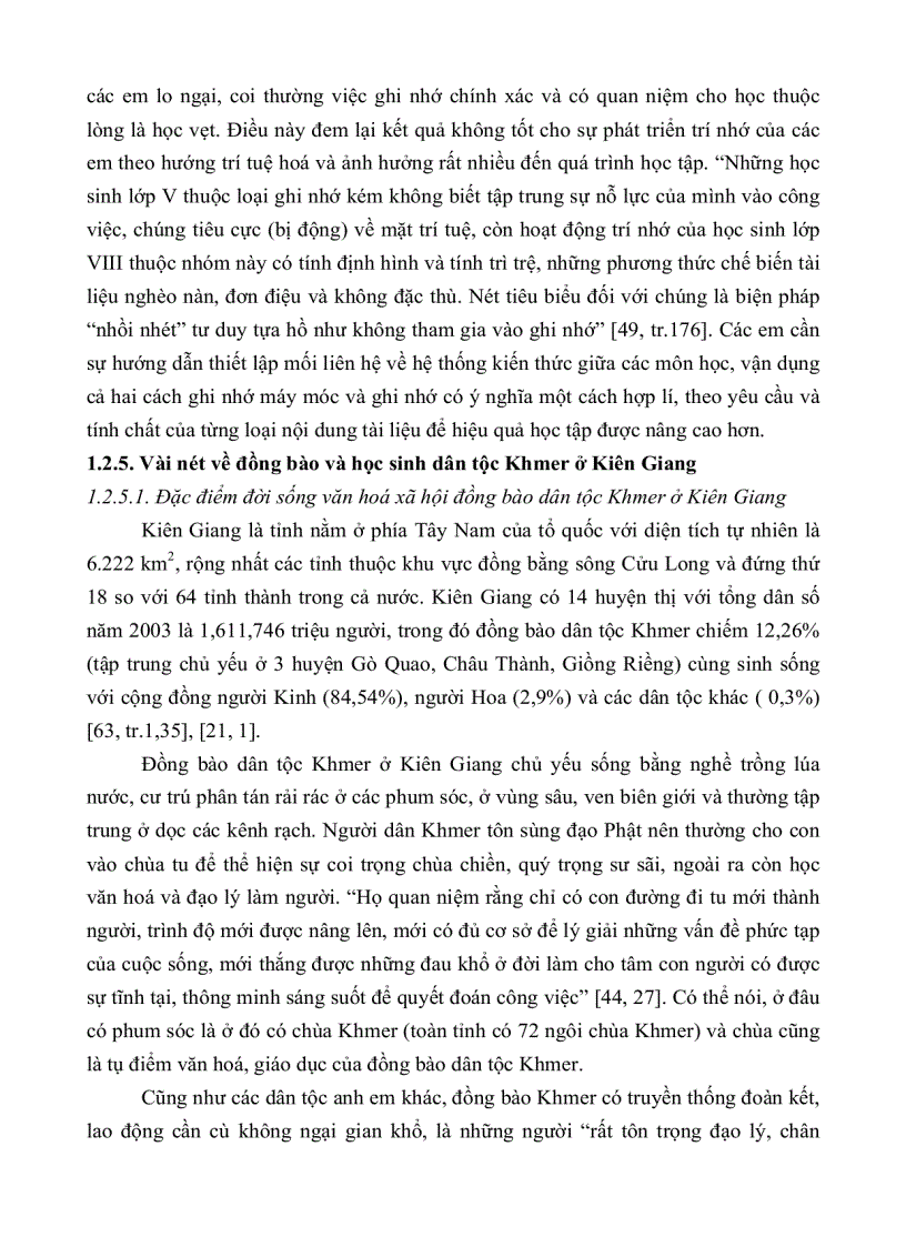 image for page Dung lượng trí nhớ của học sinh lớp 6 7 ở một số trường trung học cơ sở tỉnh kiên giang