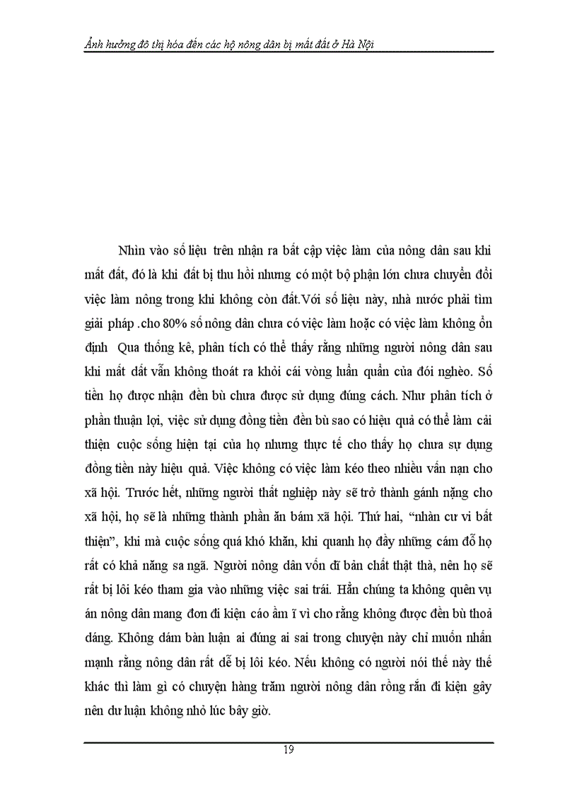 image for page Ảnh hưởng của quá trình đô thị hóa đến người nông dân bị mất đất