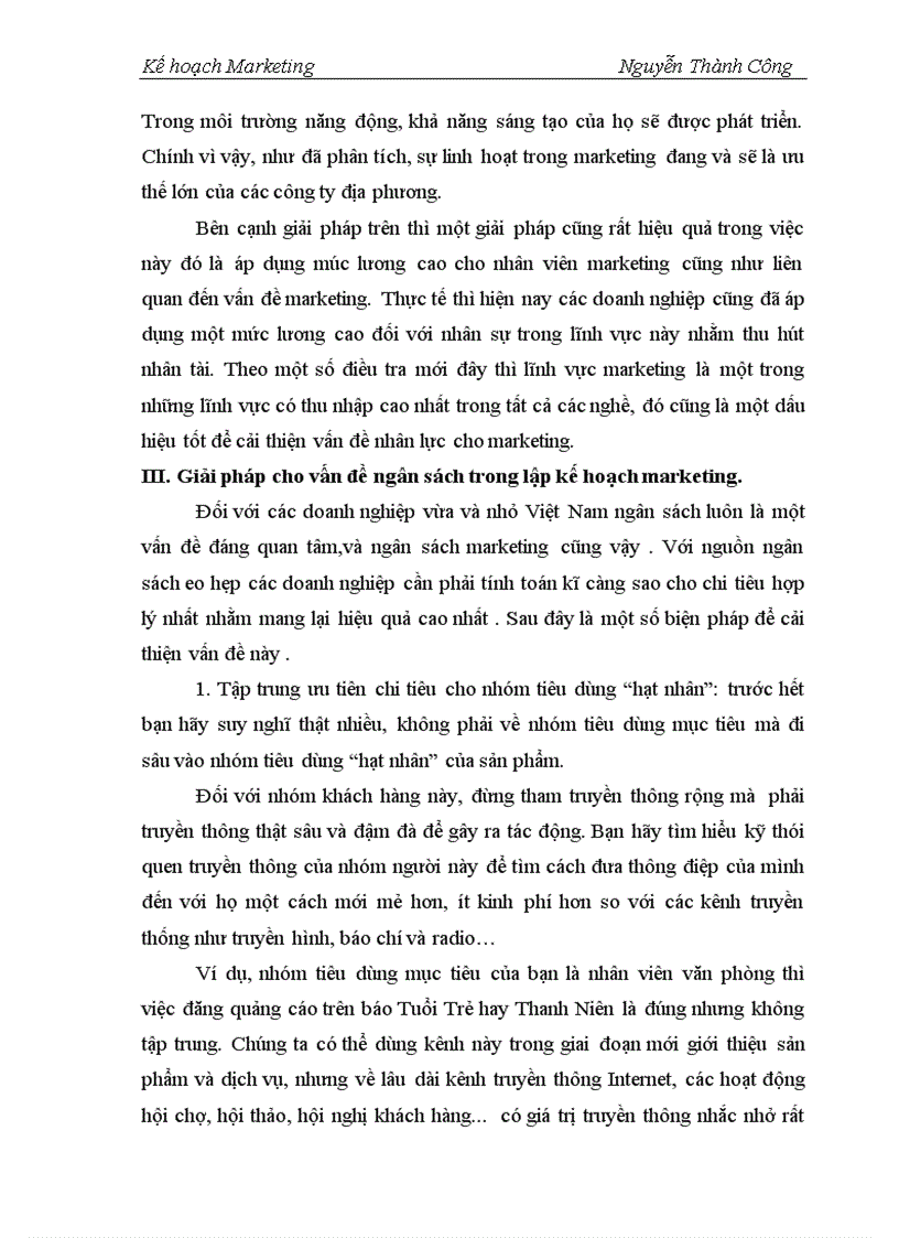 image for page Kế hoạch marketing trong các doanh nghiệp vừa và nhỏ ở việt nam