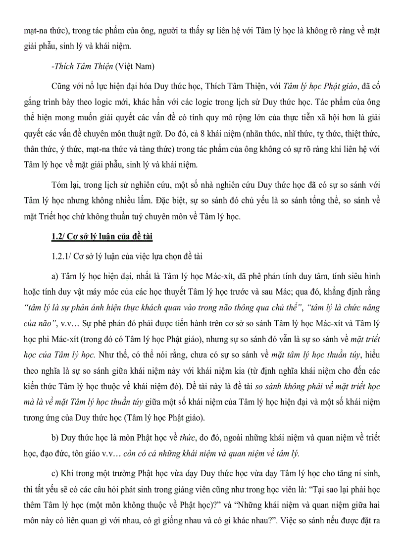 image for page So sánh một số khái niệm trong tâm lý học và duy thức học