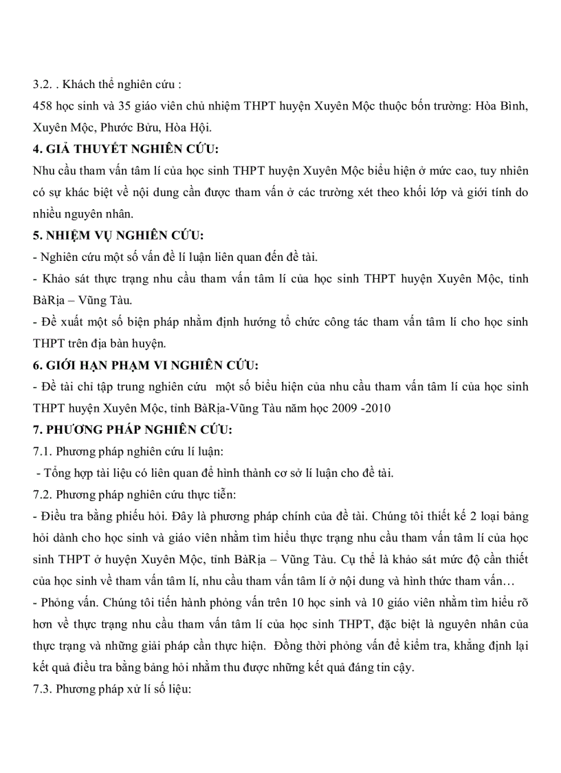 image for page Nhu cầu tham vấn tâm lý của học sinh THPT huyện Xuyên Mộc tỉnh Bà Rịa Vũng Tàu