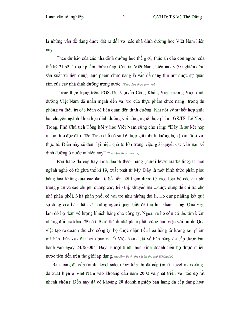 image for page Nghiên cứu sự thỏa mãn của khách hàng với mô hình dịch vụ bán hàng đa cấp sản phẩm chức năng của công ty Lô Hội