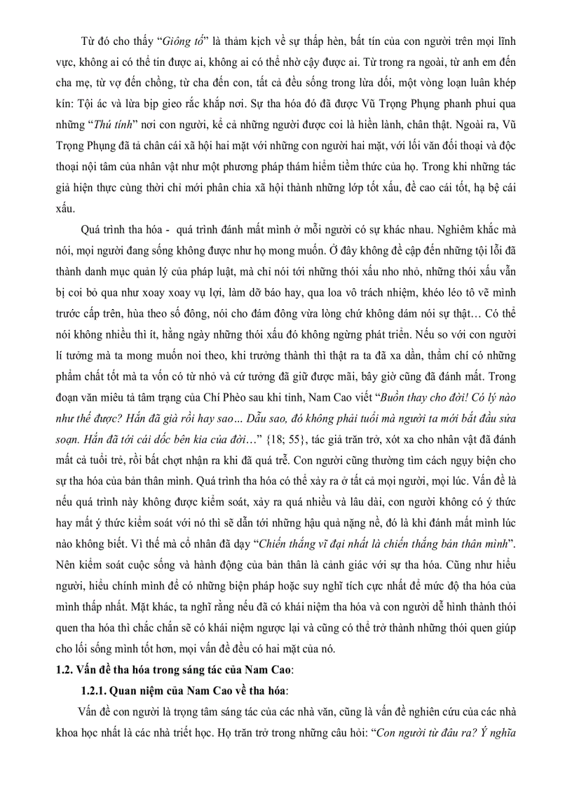 image for page Sự tha hóa của con người trong sáng tác của Nam Cao trước 1945
