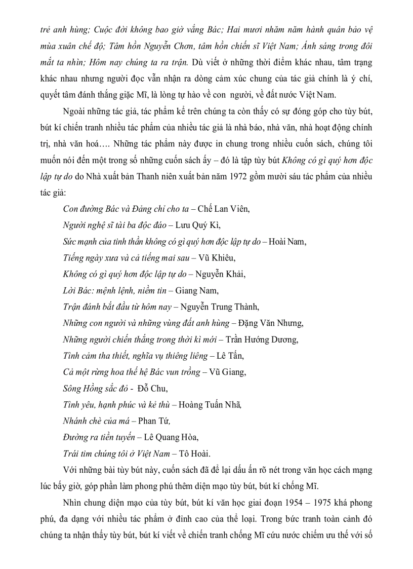 image for page Đặc điểm của tùy bút bút kí trong văn học cách mạng Việt Nam giai đoạn 1954 1975