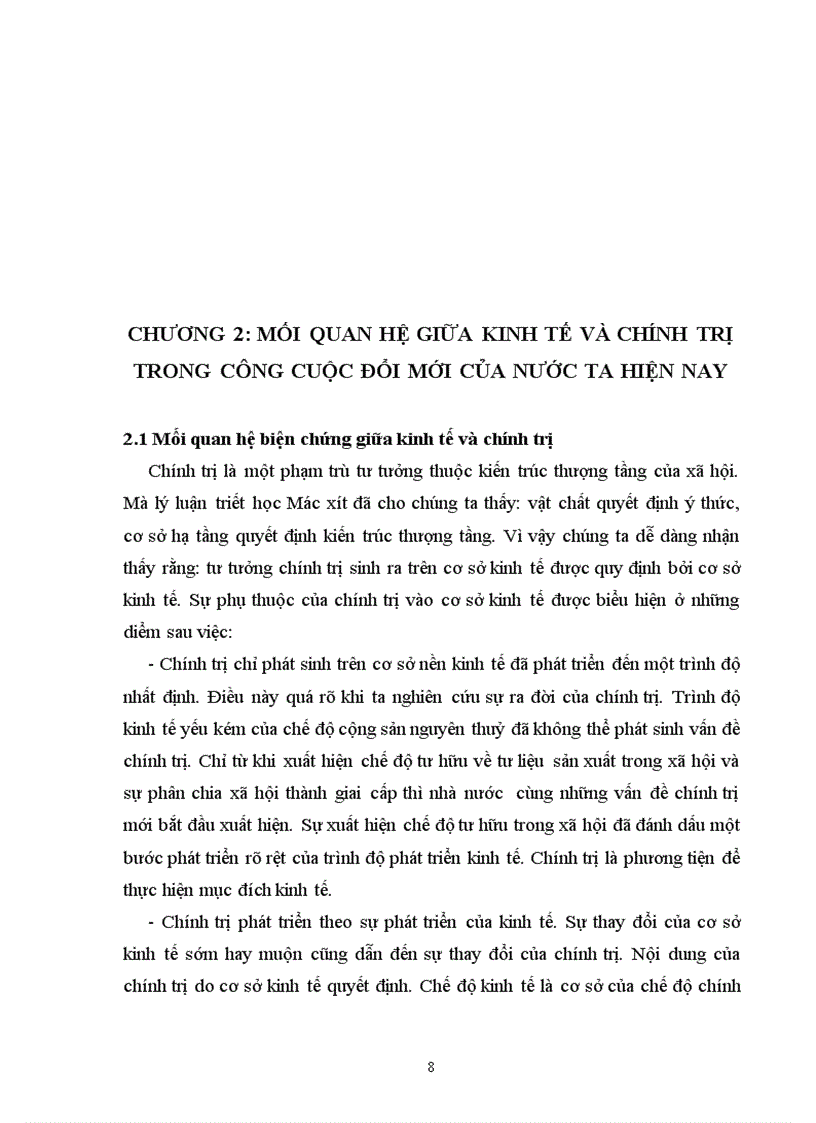 image for page Mối quan hệ giữa kinh tế và chính trị trong công cuộc đổi mới của nước ta hiện nay