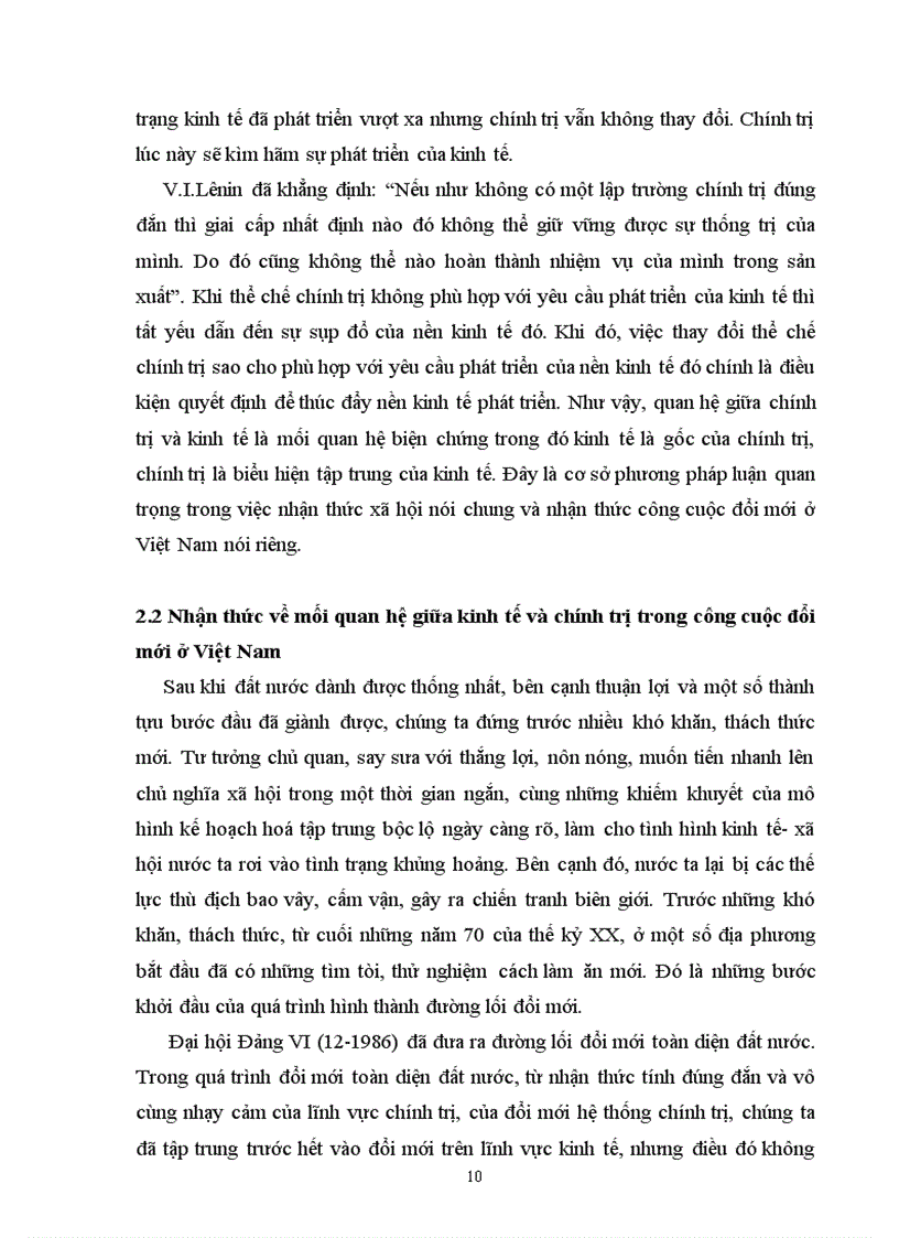 image for page Mối quan hệ giữa kinh tế và chính trị trong công cuộc đổi mới của nước ta hiện nay