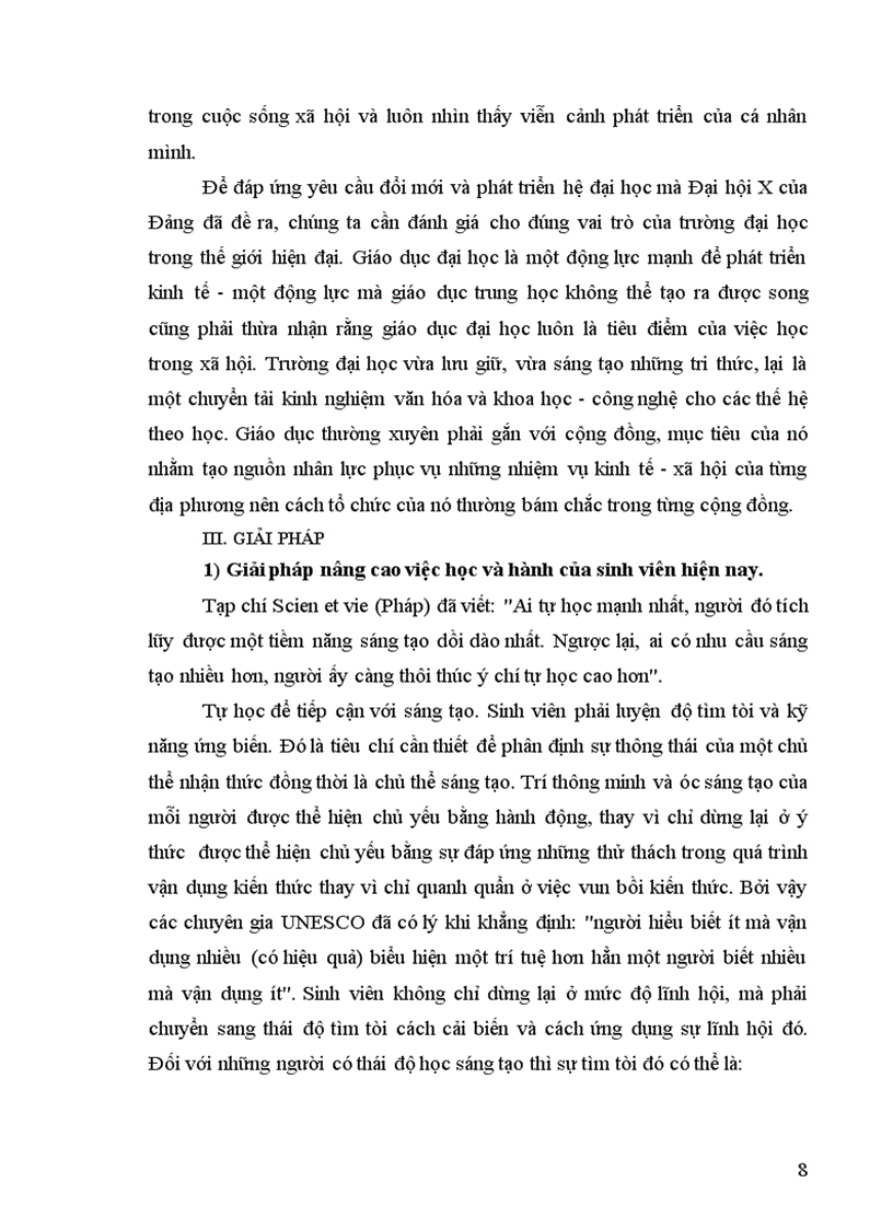 image for page Thực trạng của việc học và hành của sinh viên hiện nay