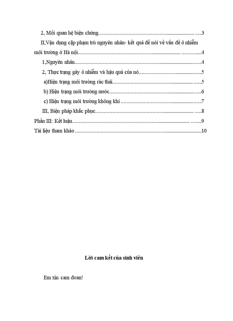 image for page Vận dụng cặp phạm trù nguyên nhân kết quảđể nói về vấn đềô nhiễm môi trường ở Hà nội