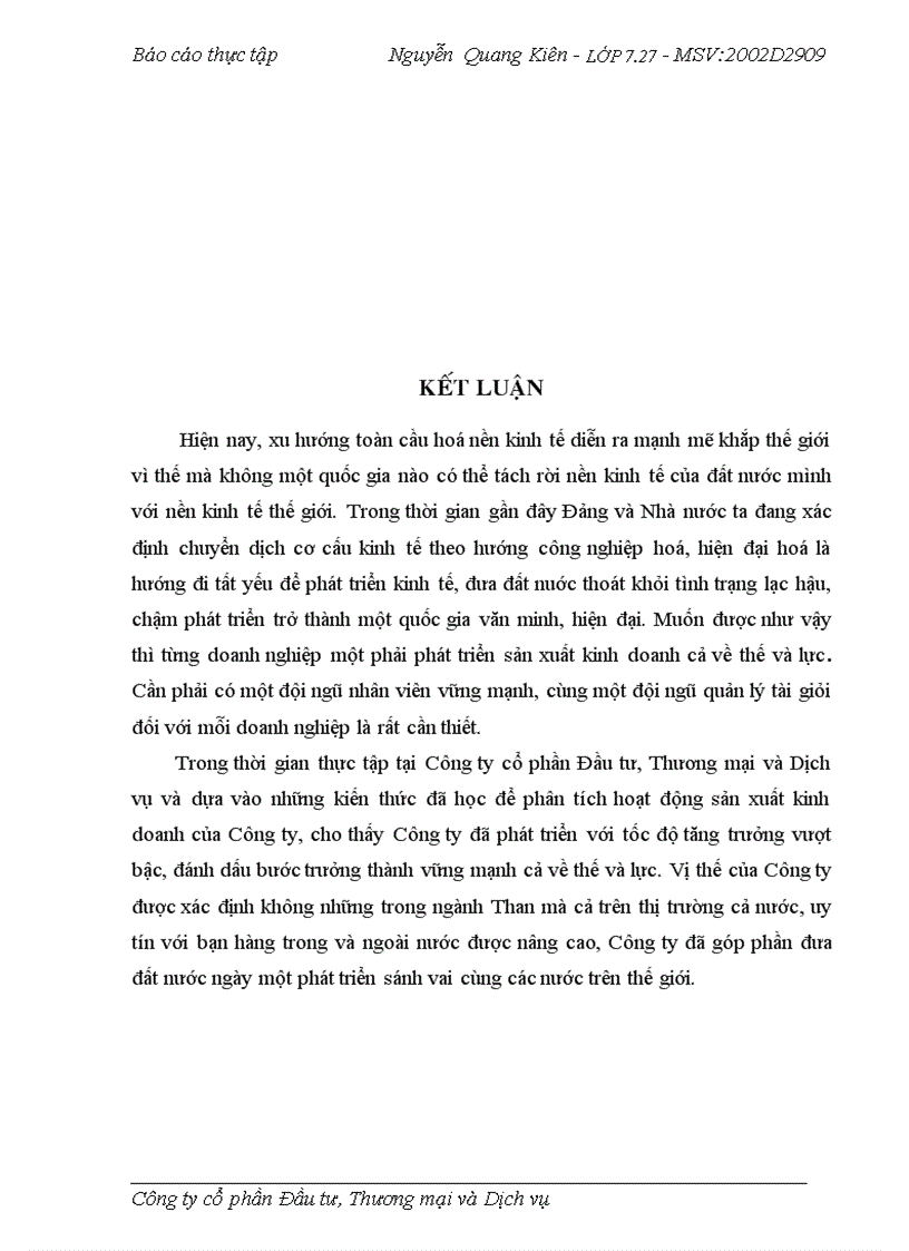 image for page Phân tích hoạt động sản xuất kinh doanh của công ty cổ phần Đầu tư Thương mại và Dịch vụ